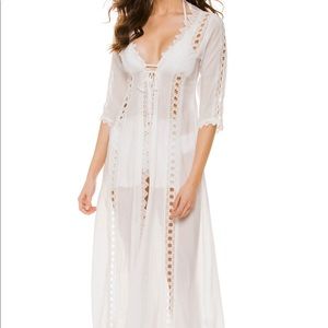 EVERYTHING BUT WATER | CROCHET KIMONO COVER | NWT